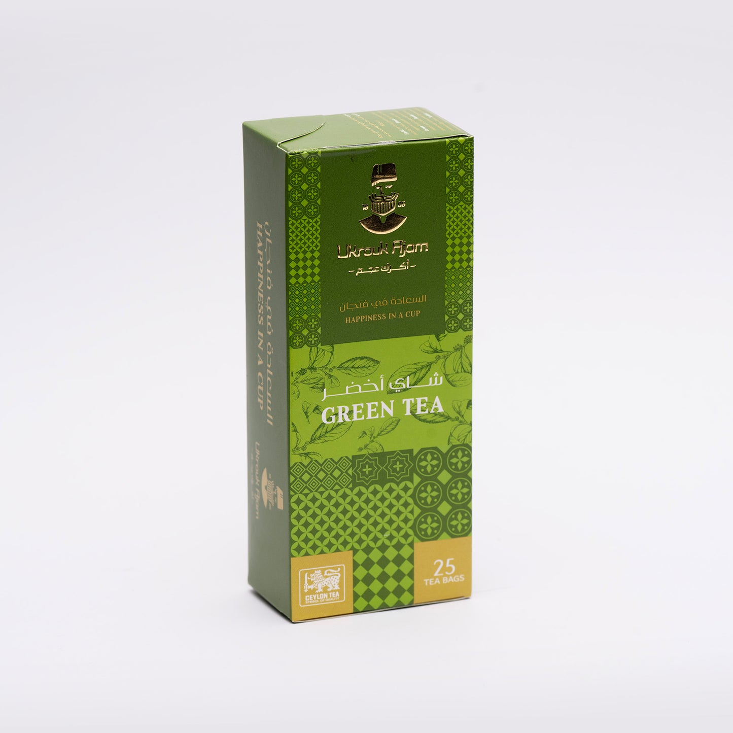 Ukrouk Ajam Green Ceylon Tea Bags - Pack of 25